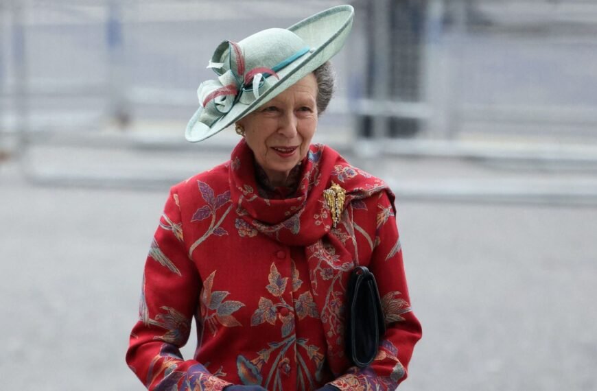 Anne, Princess Royal walks to attend the annual Commonwealth Day service at Westminster Abbey 