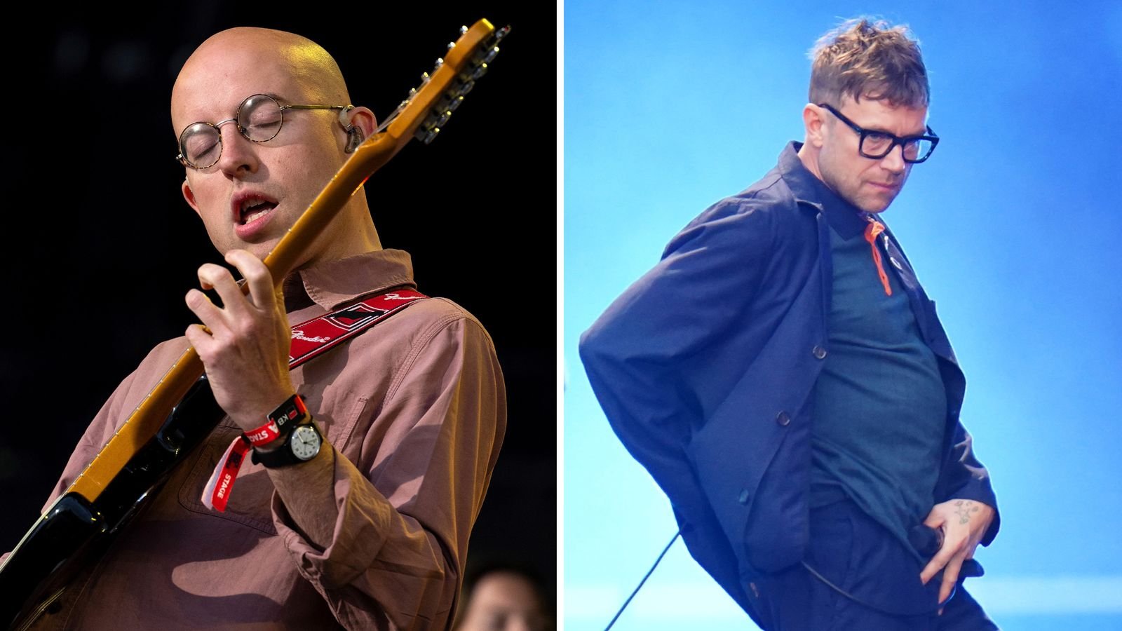Singer and guitarist Mr Jukes of Bombay Bicycle Club (left) and Damon Albarn (right). File pics: AP and PA