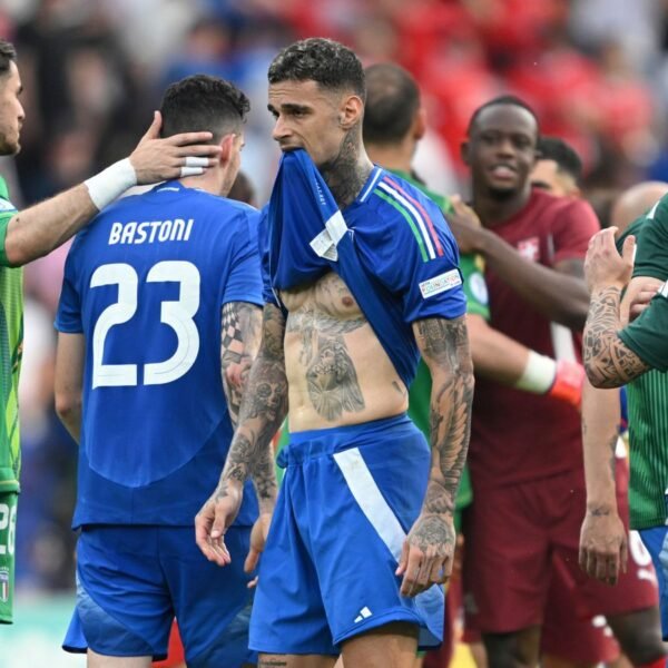 Italy were knocked out of Euro 2024 by Switzerland. Pic: AP