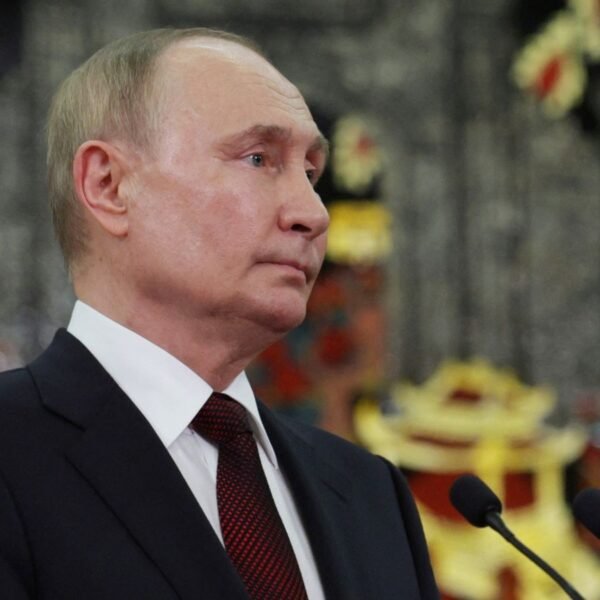Vladimir Putin said last week Russia was considering changing its nuclear doctrine. Pic: Reuters